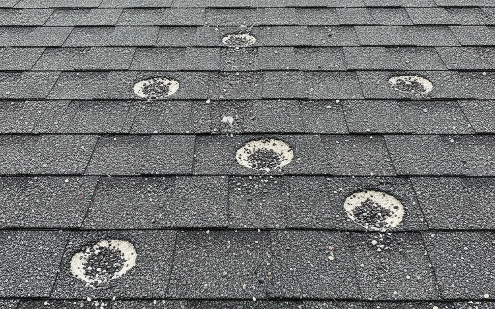 Hail-damaged shingles